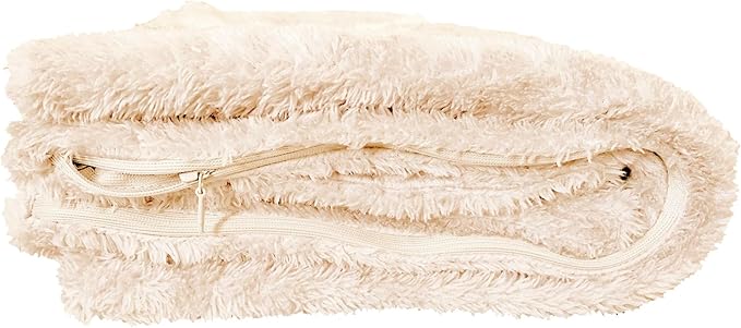 Extra Soft Body Pillow Cover, Sherpa/Microplush Material, 20x54 Inches, Zipper Closure (Cream)
