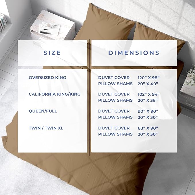 Kotton Culture 3 Pc Duvet Cover Queen Size/Full Size Set-100% Egyptian Cotton 600 Thread Count Ultra Soft Premium Durable Comforter Cover Zipper Closure & Corner Ties- (Taupe, 90" X 90")