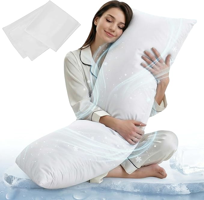 ELNIDO QUEEN Cooling Body Pillow Insert with Cover – Breathable Long Body Pillow for Side Sleepers, Soft Support Bed Pillow for Adults, 20x54 Inches White
