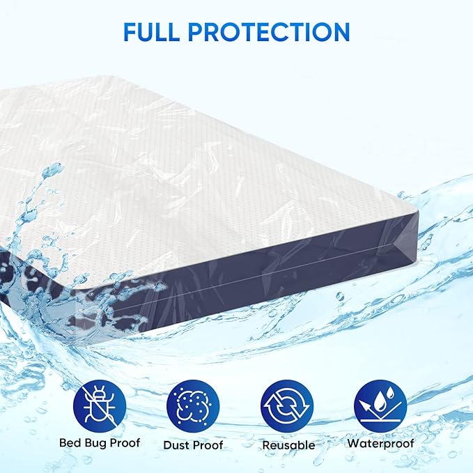 TICONN 2PK Plastic Mattress Bag for Moving Storage, Waterproof Mattress Protector Cover, Heavy-Duty Mattress Moving Supplies (1.5 mil, Twin)