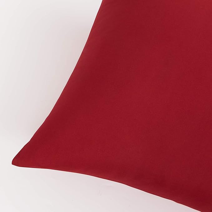 FLXXIE Pillow Cases Standard Size, Soft Microfiber Pillow Covers with Envelope Closure, Wrinkle, Stain Resistant Pillowcases, 2 Piece Set, 20x26, Wine Red