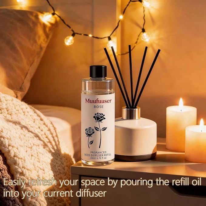 Reed Diffuser Refill 400ml, Scented Oil Refill for Home Fragrance, Long-Lasting Aromatherapy Oils for Reed Diffuser Sticks, Clean Formula with Premium Fragrance Oils, 13.5 Fl Oz (24 Scents