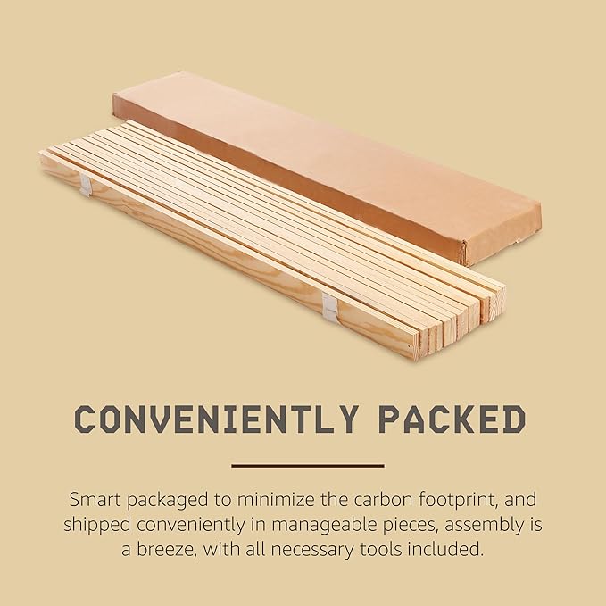 Hercules Xtreme Bed Frame Support Slats, Heavy-Duty Solid Pine Wood Bunkie Board Under Bed-Support, Wooden Support Board for Sagging, Full Size