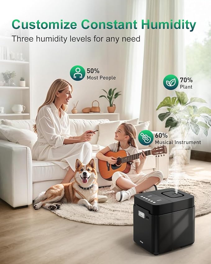 Mifasol Stainless Steel Humidifier, 3.3L/0.87Gal Steam Humidifier Large Room up to 800 sq ft, Easy to Clean Warm Mist Humidifiers for Bedroom Baby Nursery Home Office