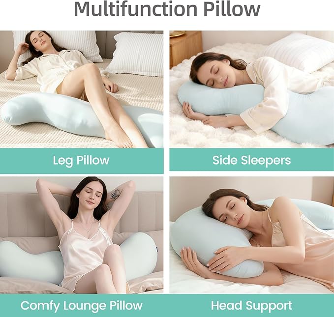 Body Pillows for Adults, Full Body Pillow for Side Sleepers, Long Body Pillow for Bed, Pea Pod Shape Long Pillow for Pregnancy Sleeping Full Body Support