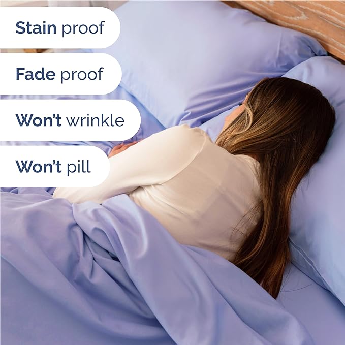 Full Size 4 Piece Sheet Set - Comfy Breathable & Cooling Sheets - Hotel Luxury Bed Sheets for Women & Men - Deep Pockets, Easy-Fit, Extra Soft & Wrinkle Free Sheets - Lavender Oeko-Tex Bed Sheet Set