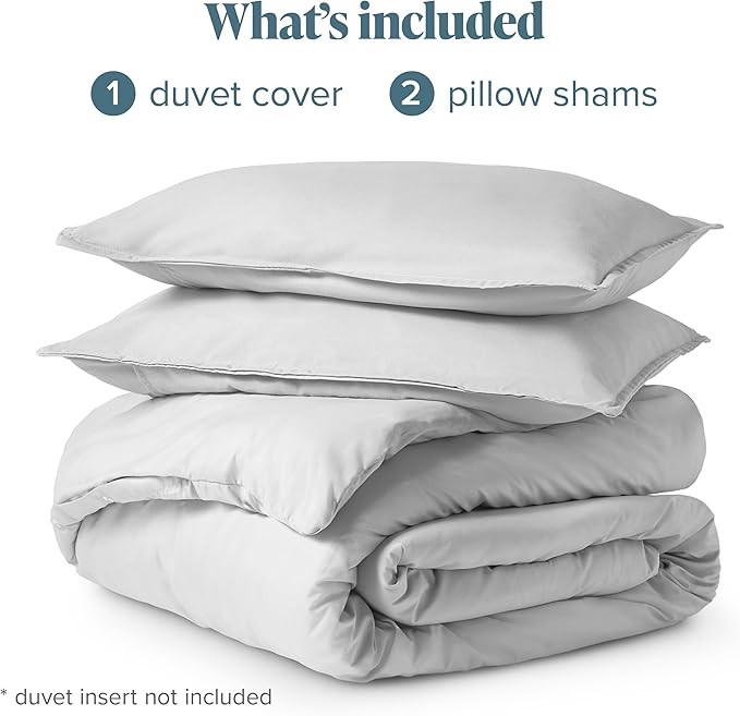 Bare Home Bedding Duvet Cover Oversized Queen - Premium 1800 Super Soft Collection - Lightweight, Cooling - Soft Breathable Bedding Duvet Cover (Oversized Queen, Cloud Grey)