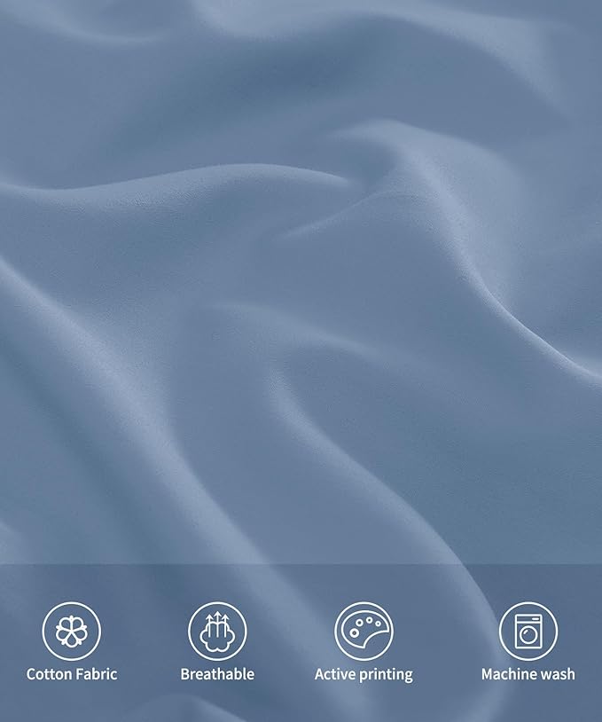 Warmstar Cotton Body Pillow Cover 1 Pack, 600 Thread Count Body Pillow case 20"x54", Long Body Pillow Case Cover Soft Breathable with Envelope Closure,Denim Blue