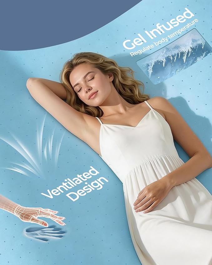 4 Inch Mattress Topper TwinXL Integrated Dual Layer, 2-in-1 Cooling Gel Memory Foam Pillow Top Mattress Topper for Back Pain, TwinXL Size Silver Ion Certified Mattress Pad