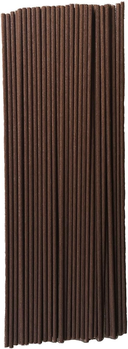 Resafy Reed Diffuser Sticks, Jecnovo Pack of 100 Fiber Sticks with Handmade Linen Bag, Safe and Non-Toxic, 9 Inches Long 3mm Diameter Aromatherapy Diffusers for Home, Spa and Office(Brown)