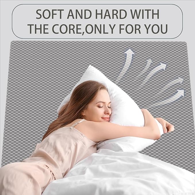 MORANDI King Mattress, 3 Inch Memory Foam King Bed Mattress in A Box, Pressure Relief with Medium Firm Support, with Zipper Removable Cover,CertiPUR-US Certified(Grey, King)