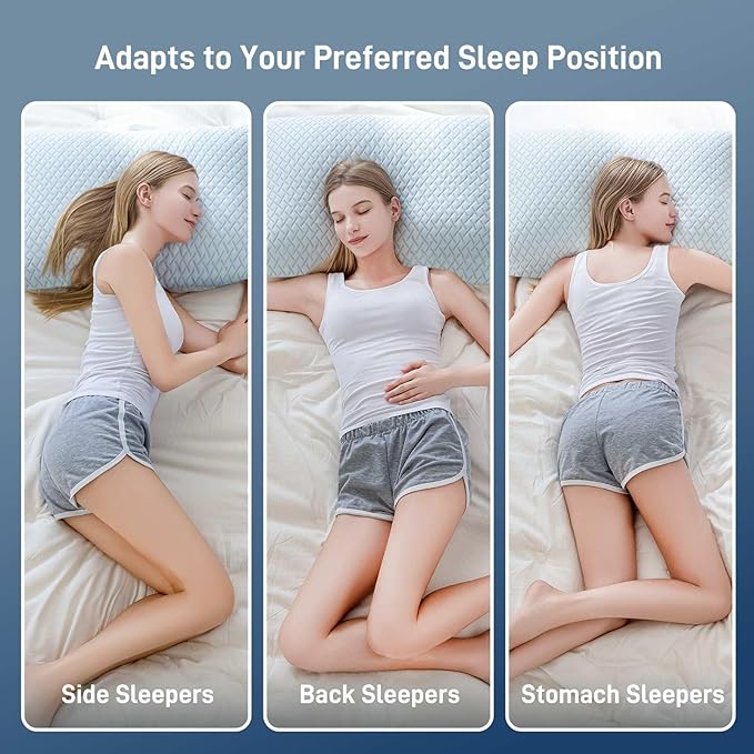 Alkyonos Shredded Memory Foam Cooling Medium Soft Bamboo Viscose Pillow King Size, Adjustable Hypoallergenic Hotel Quality Pillow for Back, Stomach and Side Sleeper, Oeko-TEX Certified