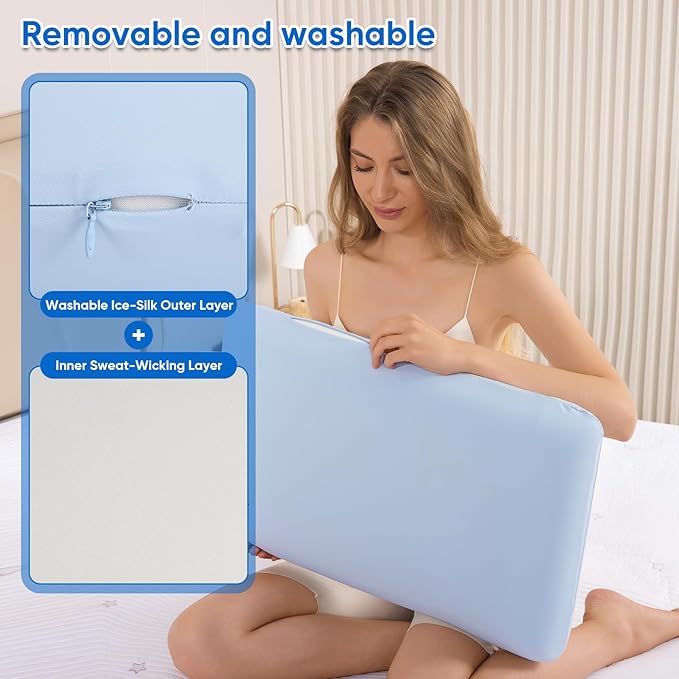 Memory Foam Pillows, Breathable Cooling Pillow, Patented Ergonomic Cervical Pillow for Neck Pain Relief, Soft Bed Pillow for Side, Back and Stomach Sleepers