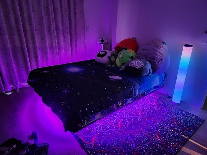Floating Bed Frame with Smart LED Lights Metal Platform Bed Easy Assembly No Box Spring Needed (Queen)