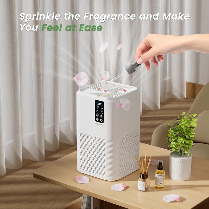 Air Purifier for Home Large Room Up to 1750ft², H13 HEPA with Sleep Mode, Air Cleaner with Aromatherapy for Office, Living Room, Bedroom, Remove Smoke Odor, Home Pets, White
