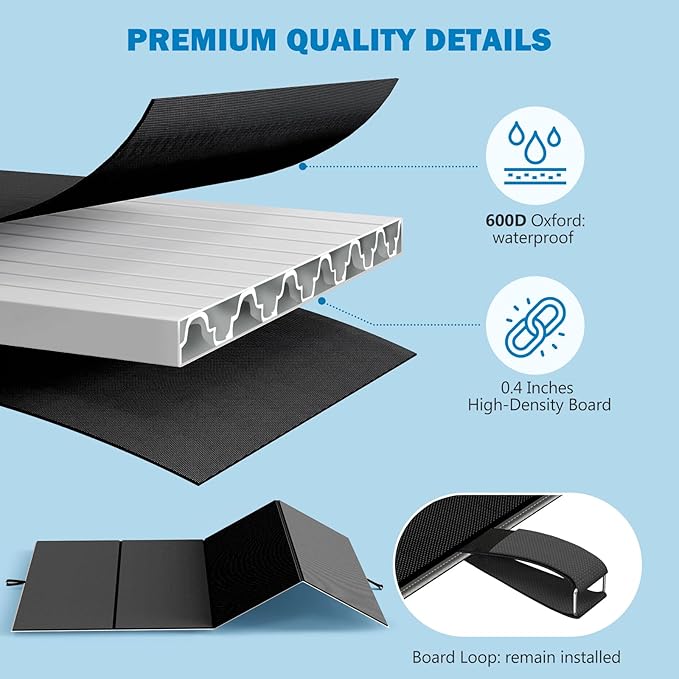 Bunkie Board King Size (76x80''), Heavy Duty 10mm Bed Boards for Slatted Frame, Sleeper Sofa Support Board to Stop Sagging Mattress, Breathable, Noise Minimizing, Moisture Resistant, Black