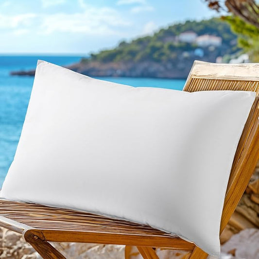 Canadian Fluffy Goose Down Pillow Standard Size 750 Fill Power 80% Goose Down 20% Goose Feather Bed Pillow with 100% Cotton, Teflon Finish Shell Down Pillows Plush and Support (20"X26" Set of 1)