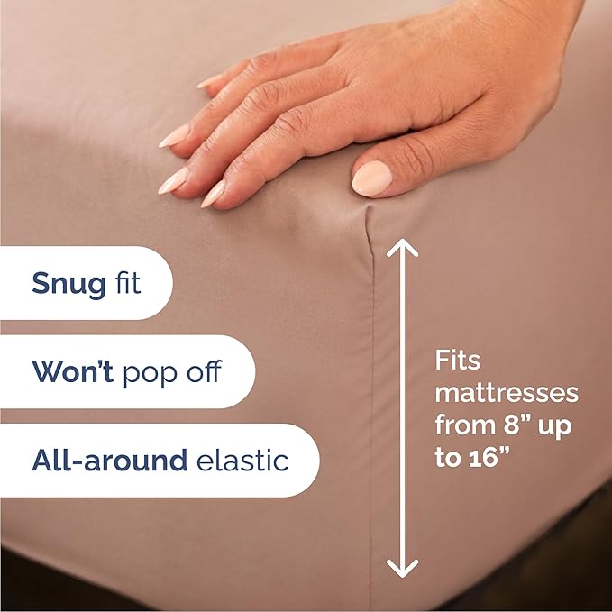 Queen Size 4 Piece Sheet Set - Comfy Breathable & Cooling Sheets - Hotel Luxury Bed Sheets for Women & Men - Deep Pockets, Easy-Fit, Extra Soft and Wrinkle Free Sheets - Mauve Oeko-Tex Bed Sheet Set