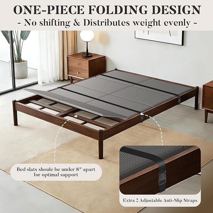 Premium Bunkie Board Queen Size (60" x 80") – High Density Mattress Support, Helps Reduce Sagging, Low Profile, Non-Slip, Moisture-Resistant, for Platform & Slatted Bed Frames