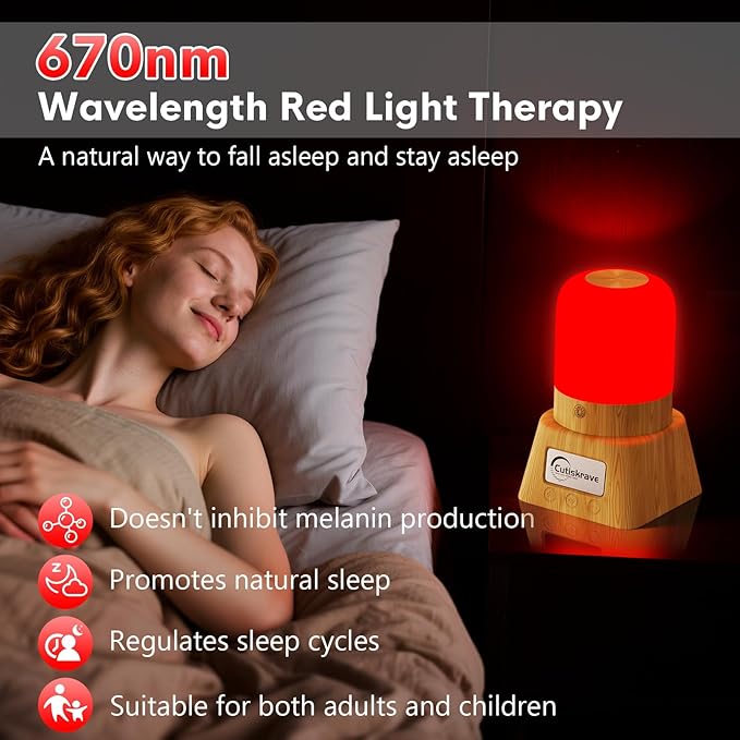Red Light Night Light Lamp for Sleep,Red Nightlight Desk Lamp with 670nm Wavelength,Touch Remote Control Reds Light for Sleep Lamp Backed by Science,for Deep Relaxation Travel Meditation and Yoga