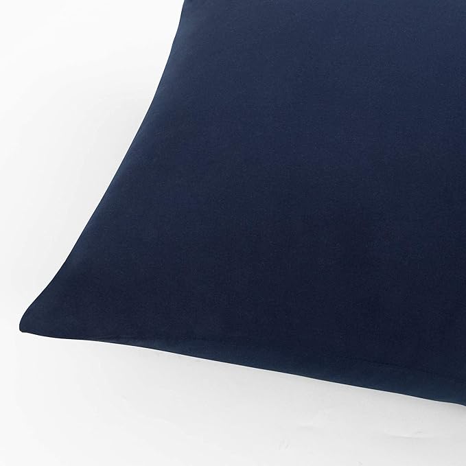 FLXXIE Pillow Cases Standard Size, Soft Microfiber Pillow Covers with Envelope Closure, Wrinkle, Stain Resistant Pillowcases, 2 Piece Set, 20x26, Navy