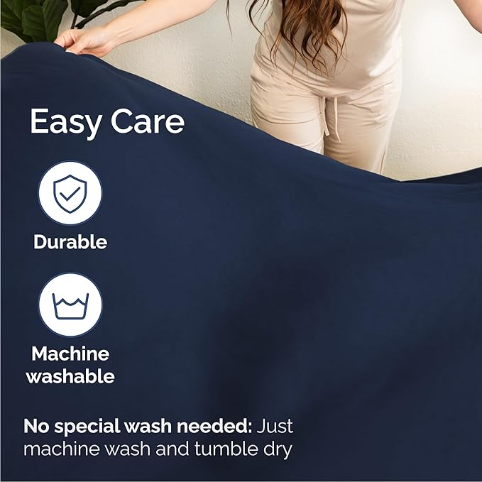 Queen 6 Piece Sheet Set - Comfy, Breathable & Cooling - Hotel Luxury Bedding for Women, Men, Kids, Teens & Children - 1 Flat & 1 Fitted Sheet & 4 Pillowcases w/ Deep Pockets - Wrinkle Free - Navy Blue