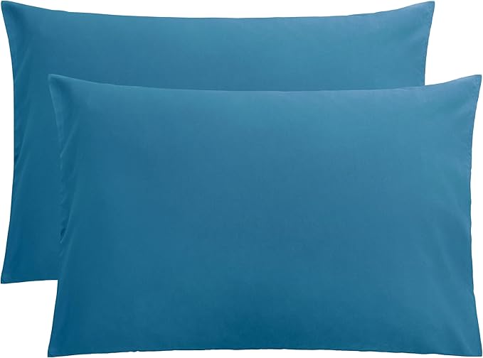 FLXXIE Pillow Cases Queen, Soft Microfiber Pillow Covers with Envelope Closure, Wrinkle Resistant Pillowcases, 2 Piece Set, 20x30, Teal