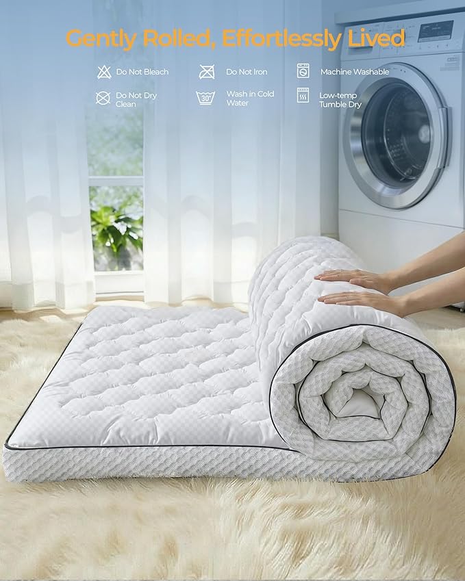 3 Inch King Mattress Topper, Extra Thick Memory Foam Mattress Pad for Back Pain Relief, Pillow Top Mattress Topper King with Breathable Air Mesh, Soft Fluffy Supportive Pressure-Relieving Bed Topper