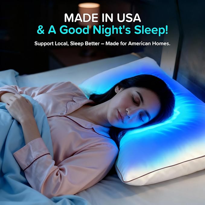 puredown® Made in USA Goose Feather Down Pillows, Queen Size Set of 2, 100% Cotton Cover, Bed Feather Pillows for Sleepering