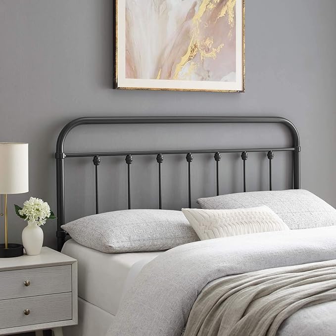 Modway MOD-6153-GRY Sage Full Metal Headboard, Gray