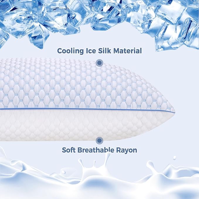 OSBED Cooling Adjustable Shredded Memory Foam Body Pillow - Temperature-Regulating for All Sleepers with Dual Airflow Ventilation(CertiPUR-US & Hypoallergenic & Machine Washable)