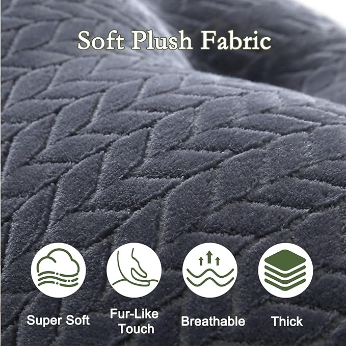 YOUR MOON Wedge Headboard Pillow Twin Size, Triangular Wedge Backrest Pillow with 1 Pack Neck Roll Pillows, Headboard Pillow for Bed,Daybed,and Lounging, Large Bed Bolster Pillows,Dark Gray