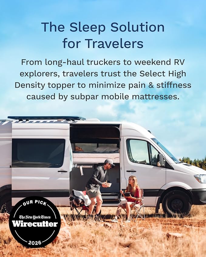 ViscoSoft 3 Inch Memory Foam Mattress Topper Short Queen - Select High Density Ventilated RV/Camper Mattress Pad - Premium Removable Rayon Cover