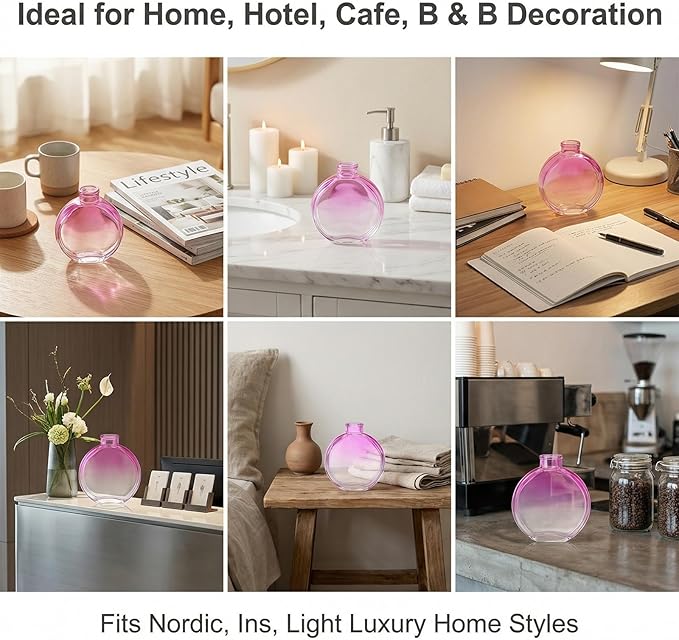 150ml/5oz Empty Glass Diffuser Bottle - Aromatherapy Storage Container & Fragrance Accessories - Use for DIY Replacement Diffuser Sticks Sets, Oils, Crafts & Decor (Purple)