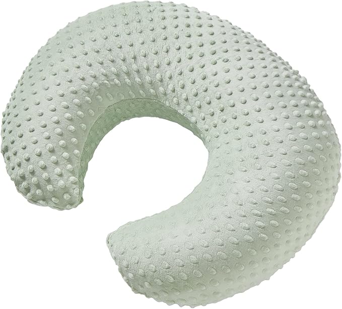 Baby Nursing Pillow and Body Positioner with Premium Slipcover for Breastfeeding for Baby Boys and Girls, Feeding Pillow with Breathable Comfortable Pillowcase (Green)