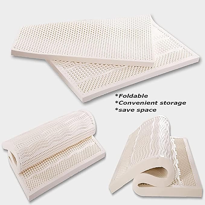 NaKeah Latex Mattress 100% Latex Medium Soft 5/7.5/10 cm Firmness 7 Zones Orthopaedic Mattress with Removable Cover,7.5cm,90x200cm