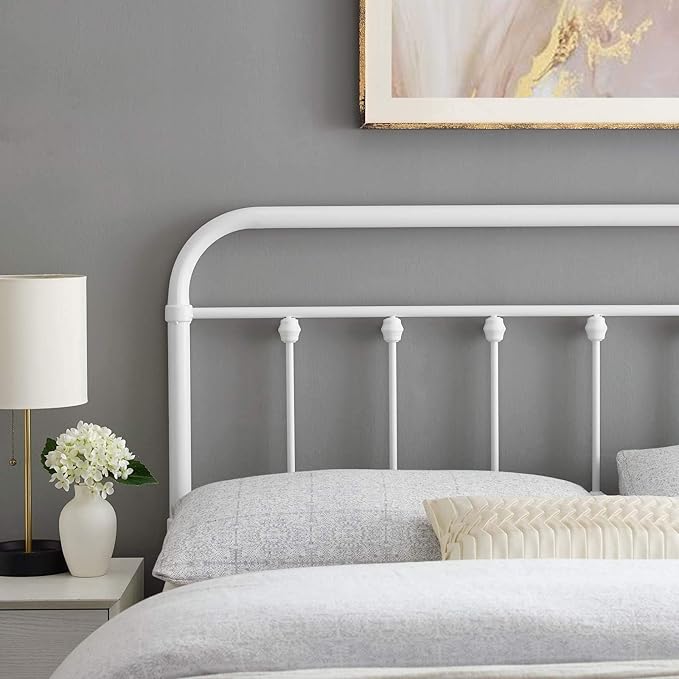 Modway MOD-6153-WHI Sage Full Metal Headboard, White