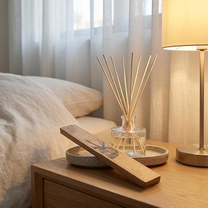 VFULIE 25 Pack Reed Diffuser Sticks, 10 Inch Natural Wood Fiber Diffuser Refills, Premium Replacement Sticks for Essential Oils Aromatherapy Home Fragrance for Bedroom Bathroom Office Spa