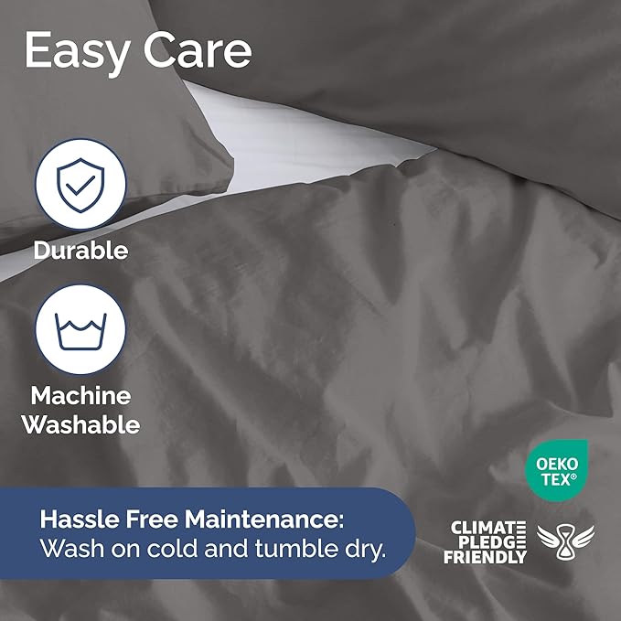 Duvet Cover Full Size Set - Extra Soft Full Duvet Cover 80" x 90" with 2 Pillow Shams - Hotel Luxury, Easy Care & Fade Free w/ Zipper Closures & Ties - All Season, Comfy, Cozy & Breathable (Dark Grey)