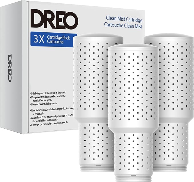 DREO Demineralization Cartridge 3-Pack for Humidifiers, Compatible with Dreo Humidifiers HM311/311S/524/524S, Prevent Mineral Build-up, Filter Hard Water, Eliminate White Dust