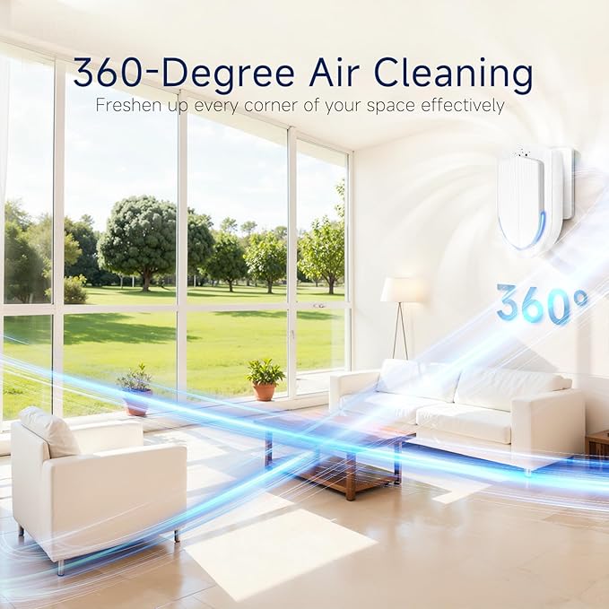 Plug In Air Ionizers - 4Pack Negative Ion Technology Air Purifier, Quiet Mini Air Freshener for Home, Bedroom, Office, Basement - Portable Air Purifiers for Odor, Dust, Smoke, Pet Smell White