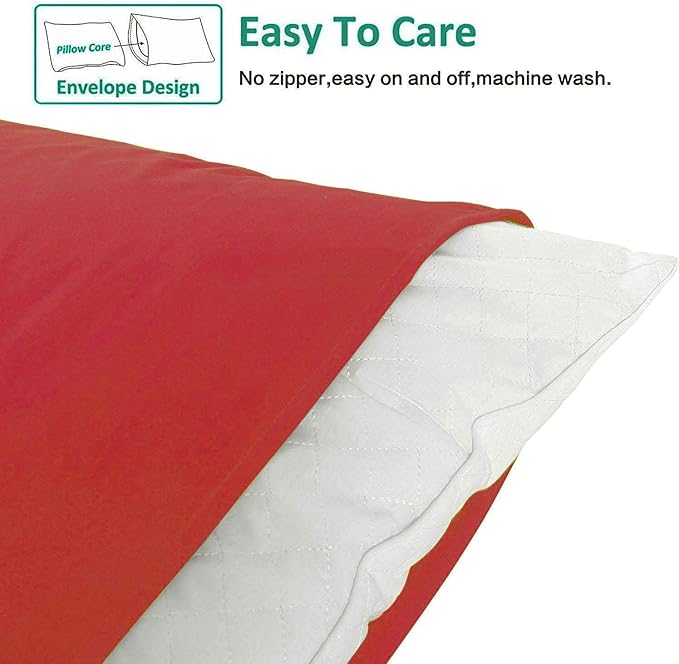 NTBAY Queen Pillowcase Set - 4 Pack Brushed Microfiber 20x30 Pillowcases - Soft, Wrinkle-Free, Fade-Resistant, Stain-Resistant, Wine Red Pillowcases with Envelope Closure - 20x30 Inches, Wine Red