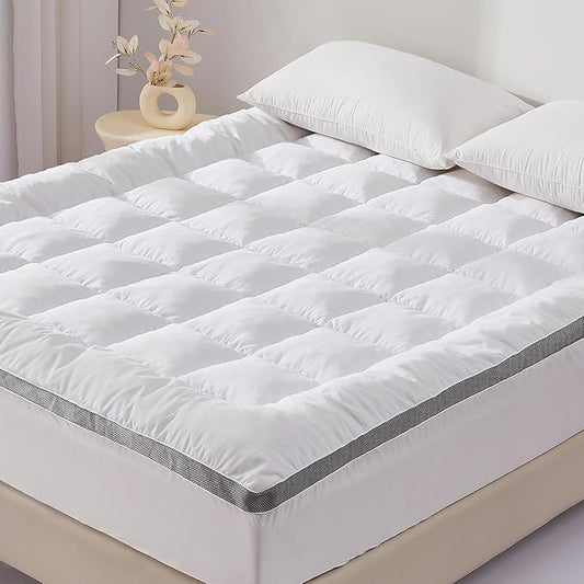 SAPHREAS Memory Foam Mattress Topper Full Size with 8-20 inches Stretchable Pockets, 3 Inch Soft Pillow Top Mattress Pad for Back Pain Relief with Breathable Air Mesh Sides