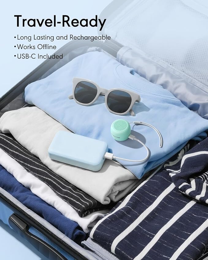 Sound Machine Flowtune White Noise Machine for Baby Adults, Mini Portable Sound Machine for Travel, 6H Timer, 18 Soothing Sleep Sounds Gift (Mint Green)