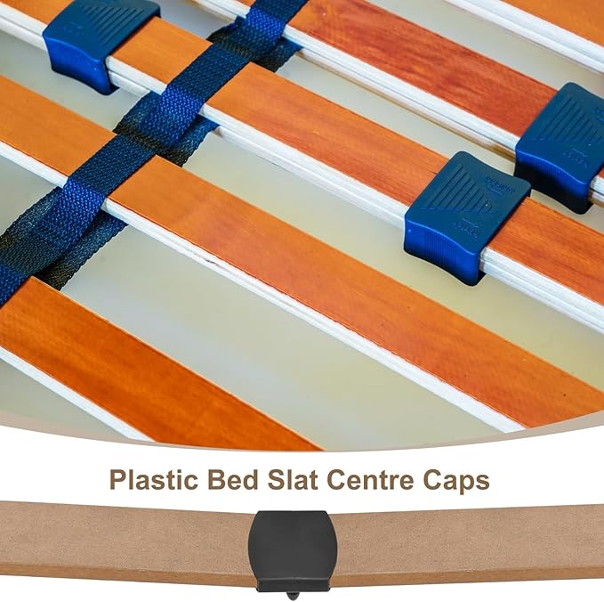 uxcell 12 Pcs 55mm x 9mm Plastic Bed Slat Center Caps, Bed Slat Cover Replacement Holders Furniture Accessories Support for Holding Securing Wooden Base, White