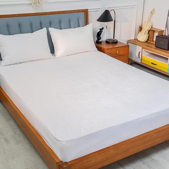 Kingnex King Size Mattress Protector Waterproof Soft Bamboo Viscose Terry Matressprotector Quiet Breathable Fitted Matress Cover