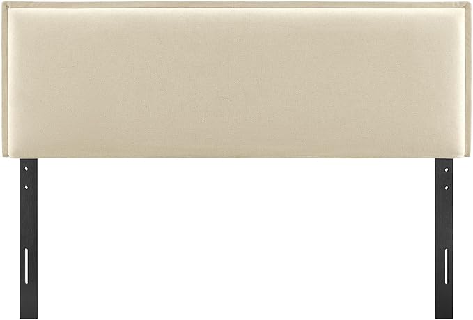 Modway Camille King Size Upholstered Linen Blend Headboard with Removable Slipcover – in Linen - Padded Pillow Style Headboard with Adjustable Mounting for King Beds