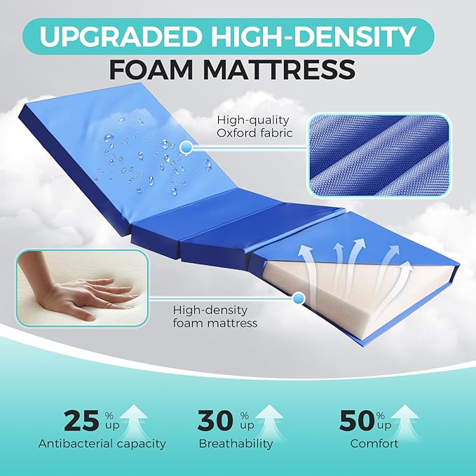 5 Function 600LBS Full Electric Hospital Bed, Beds for Home Use, Special Needs Medical Bed for Seniors with Mattress, Adjustable Hospital, Frame IV Pole, Medical Equipment Beds