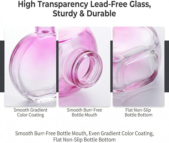 150ml/5oz Empty Glass Diffuser Bottle - Aromatherapy Storage Container & Fragrance Accessories - Use for DIY Replacement Diffuser Sticks Sets, Oils, Crafts & Decor (Purple)
