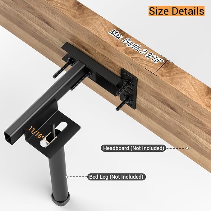 CCJH Headboard Brackets for Metal Bed Frame Adjustable Bracket for Headboard with Footboard Extension Kit Fit Twin Full Queen King Size Bed